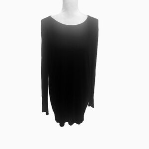 Shrinking Violet Elegant Black Long Sleeve Top